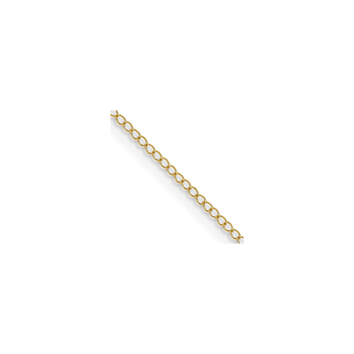 10K Yellow Gold 0.5 mm Curb Chain Necklace, Polished detail view