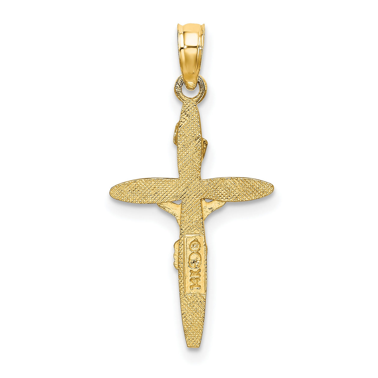 10k Multi-Tone Gold Crucifix Cross Pendant with INRI Jesus for Men and Women