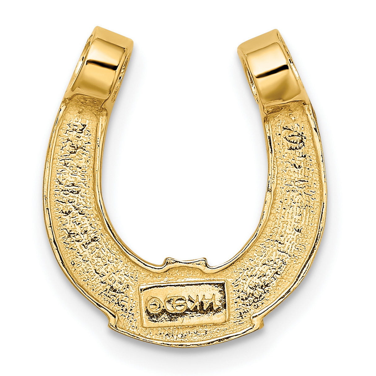 10k Multi-Tone Gold Horseshoe Pendant with Rhodium Accents, Western Lucky Charm