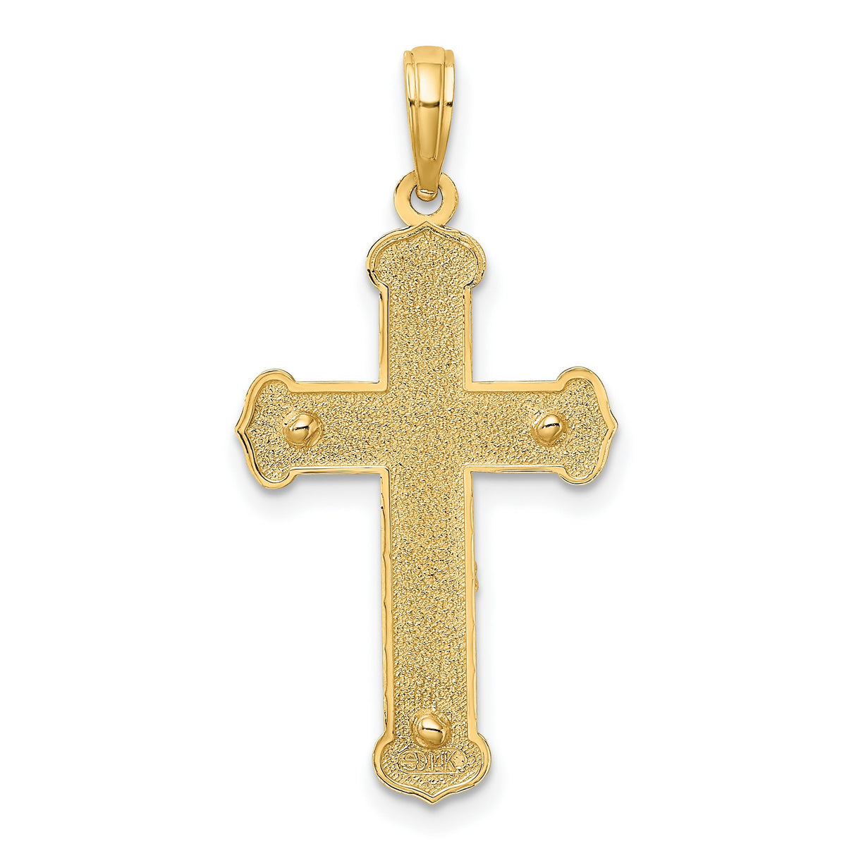 10k Two-Tone Gold Crucifix Pendant with Detailed Christ Figure, Religious Charm for Men and Women