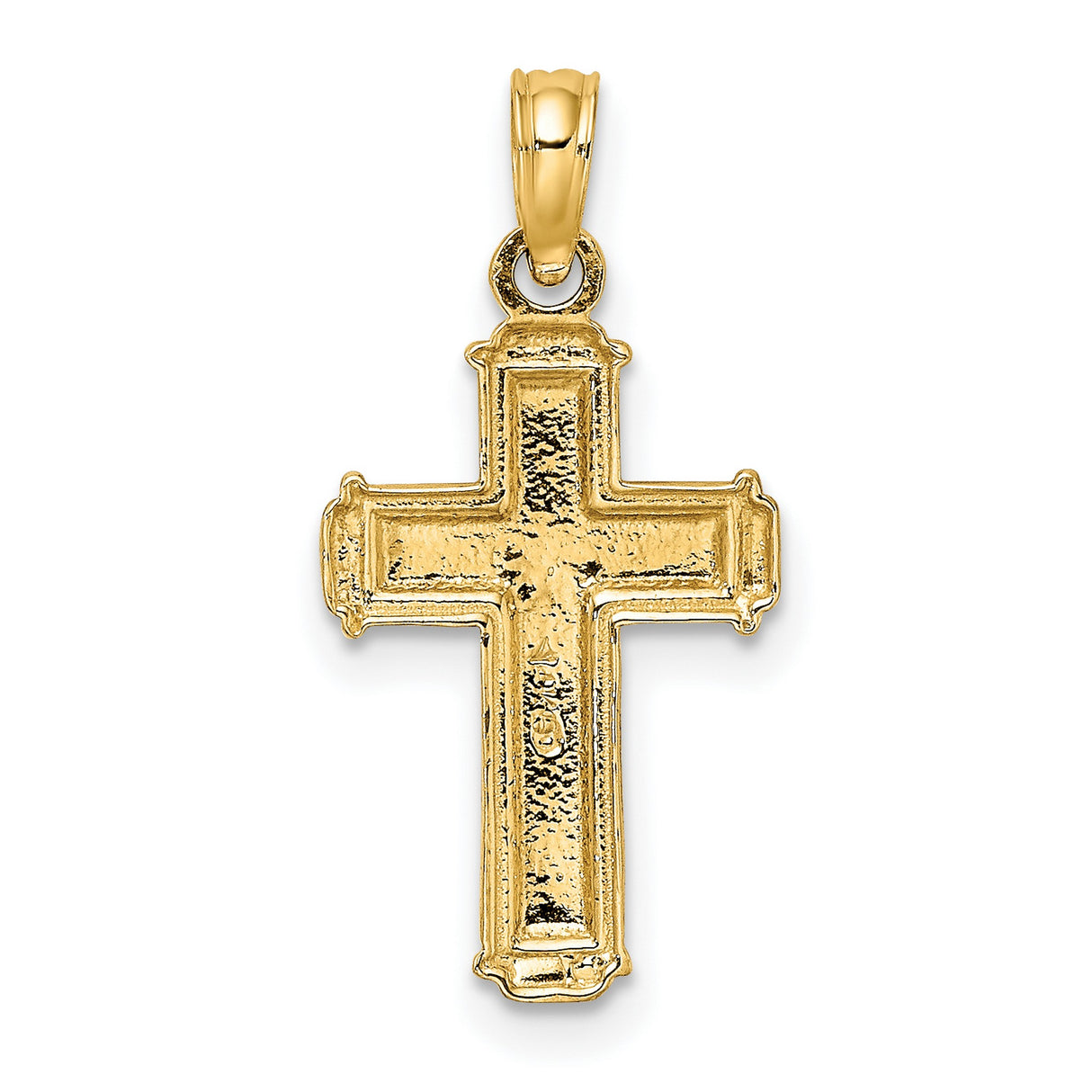 10k Two-Tone Gold Crucifix Cross Pendant with INRI Charm, Byzantine Christian Style