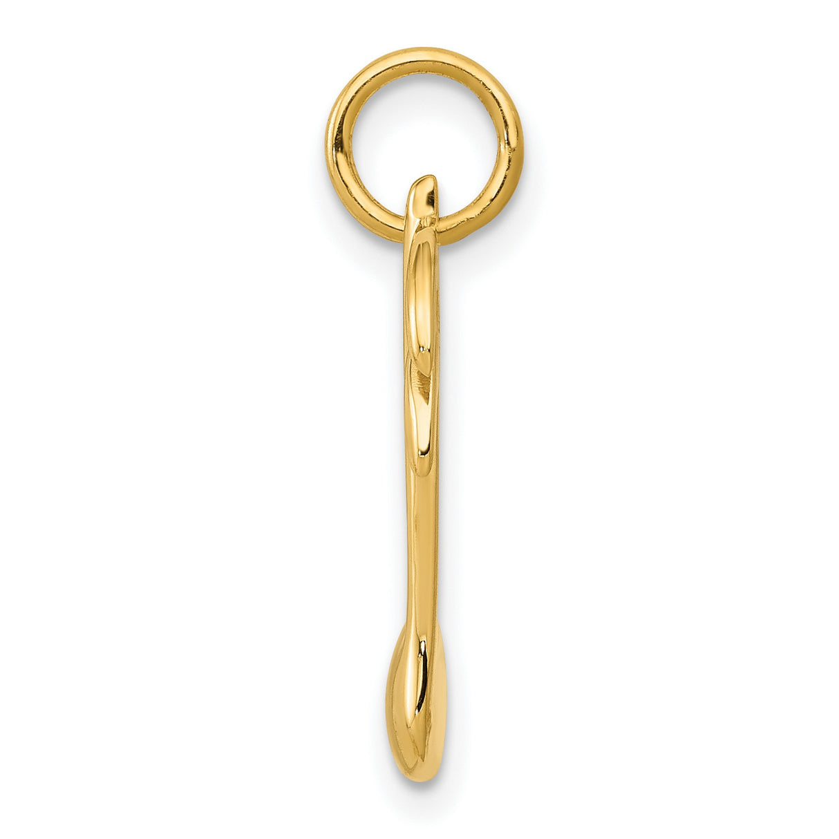 10k Yellow Gold Music Note Pendant, Polished Eighth Note Charm for Women or Unisex