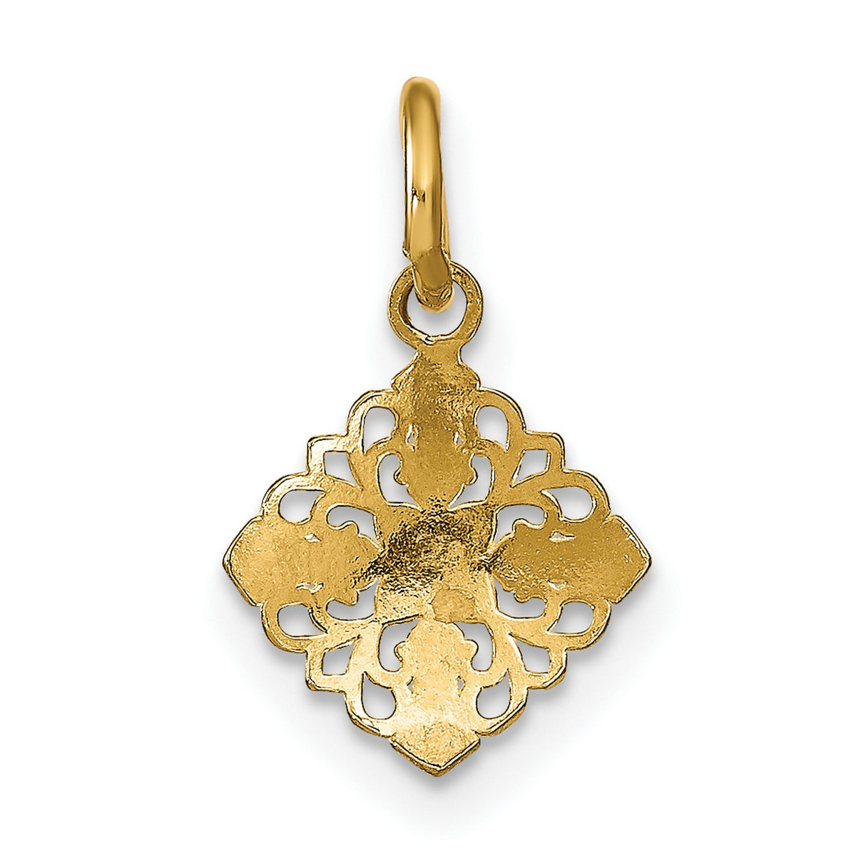 10k Multi-Tone Gold Cross Pendant, Ornate Filigree and Textured Vintage Design