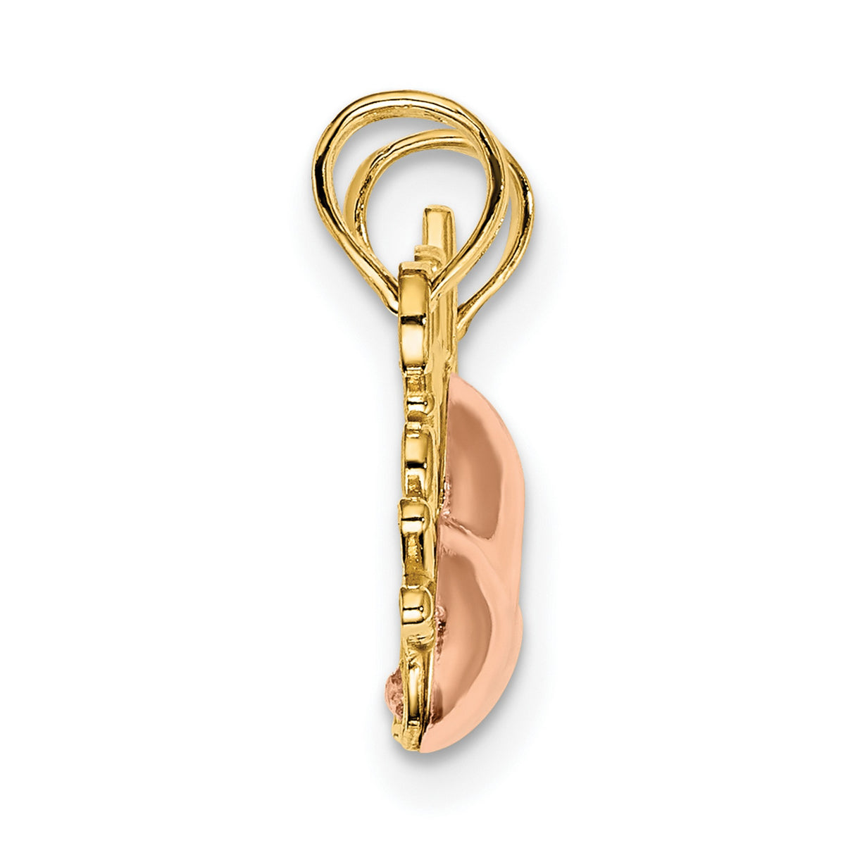 10k Two-Tone Gold Mother Daughter Heart Pendant Set with Script Design