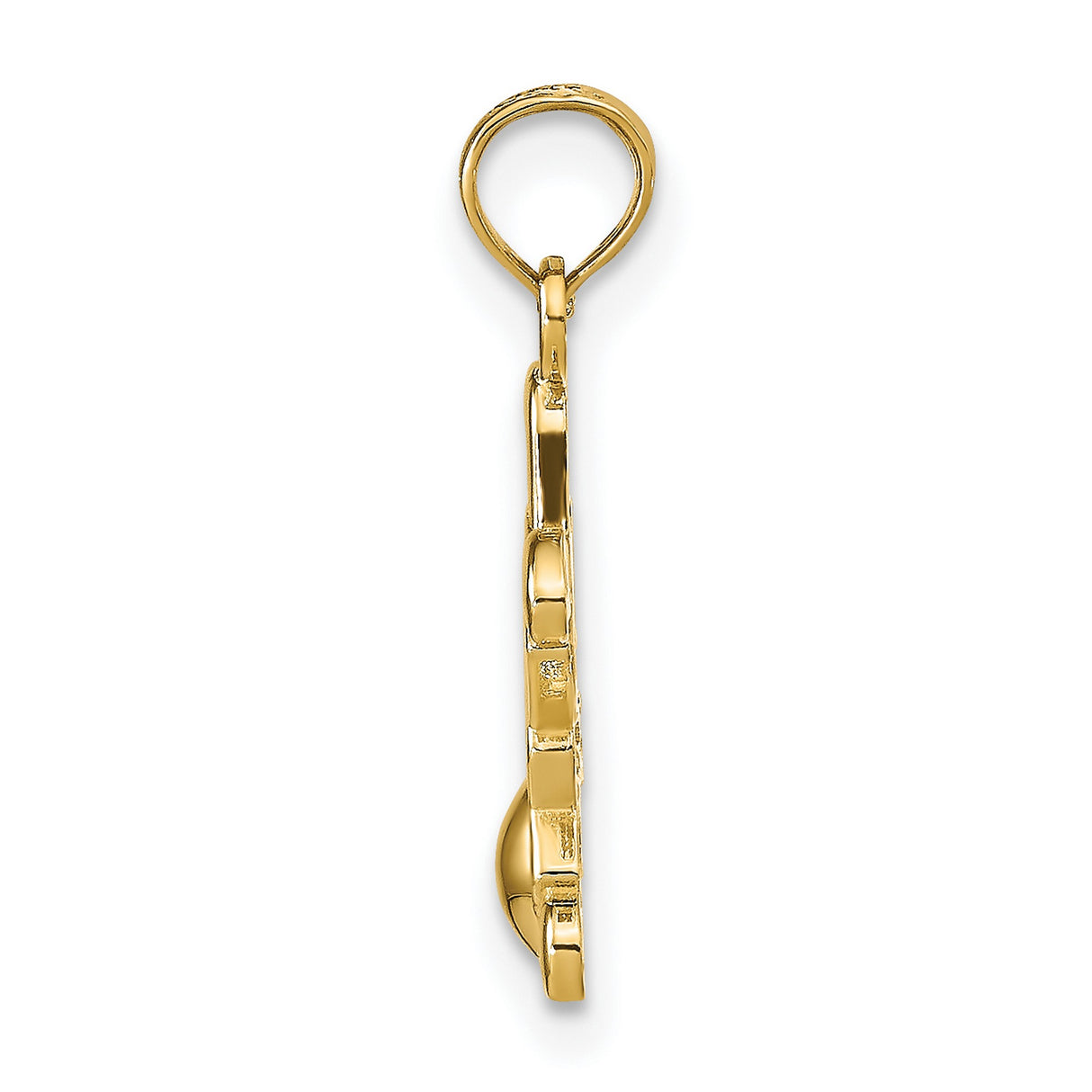 10k Yellow Gold Pendant, Boy Doing Handstand Family Charm, Playful Minimal Design
