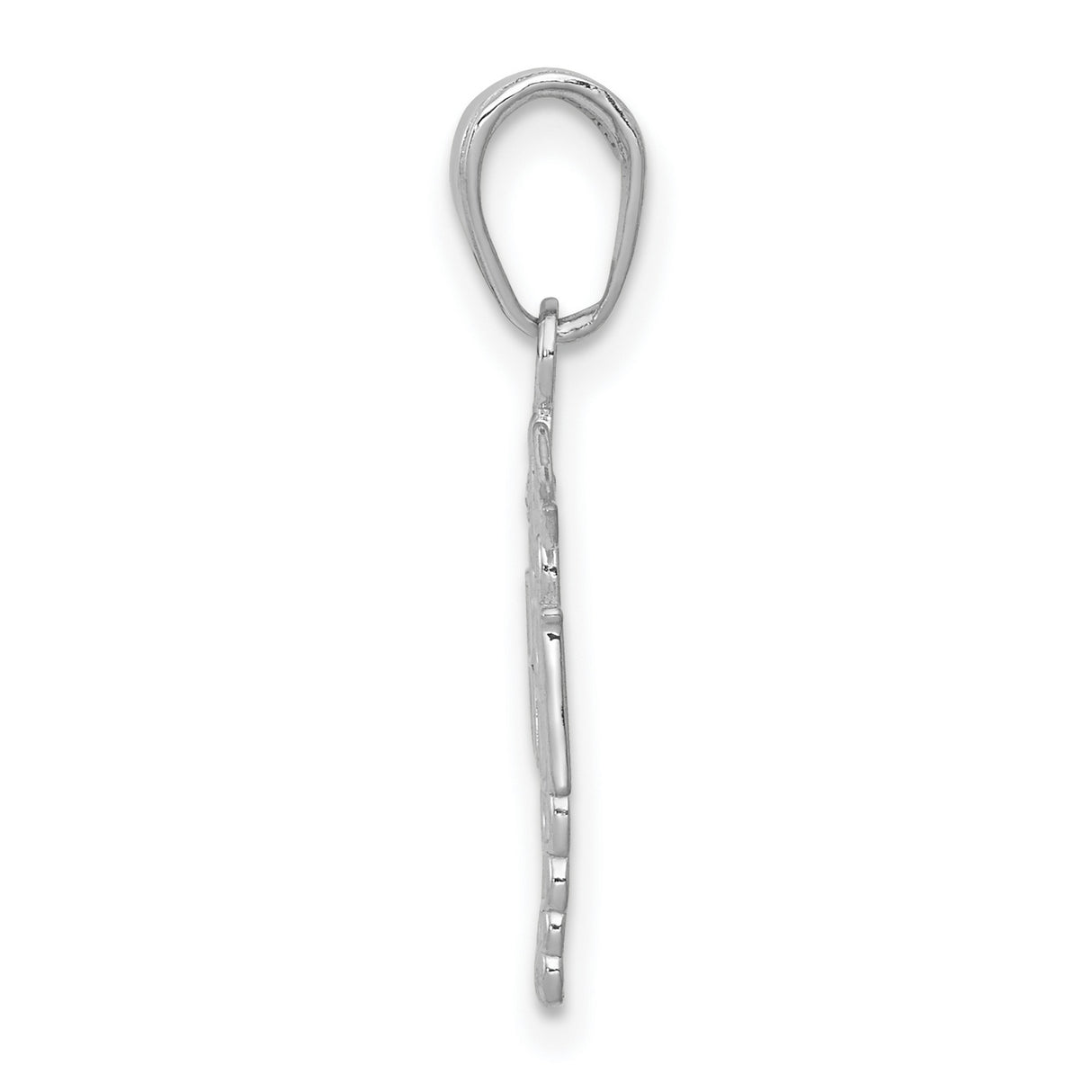 10k White Gold RN Caduceus Pendant, Medical Symbol Nursing Jewelry for Women or Unisex Wear