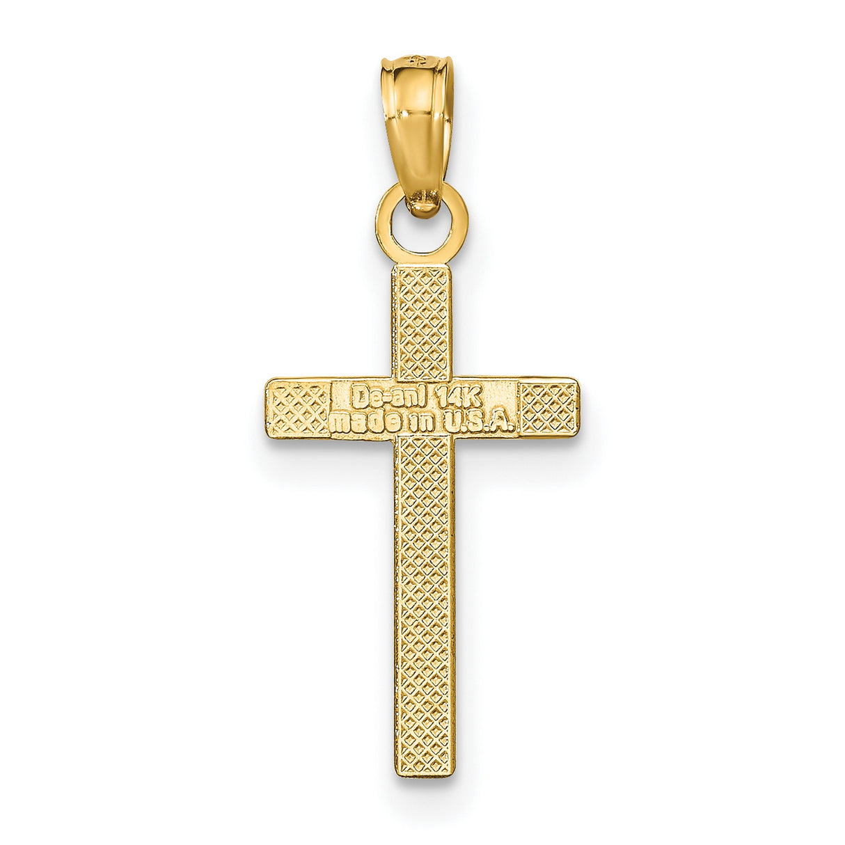 10k Yellow Gold Cross Pendant with Sleek Minimalist Design, Unisex Religious Jewelry