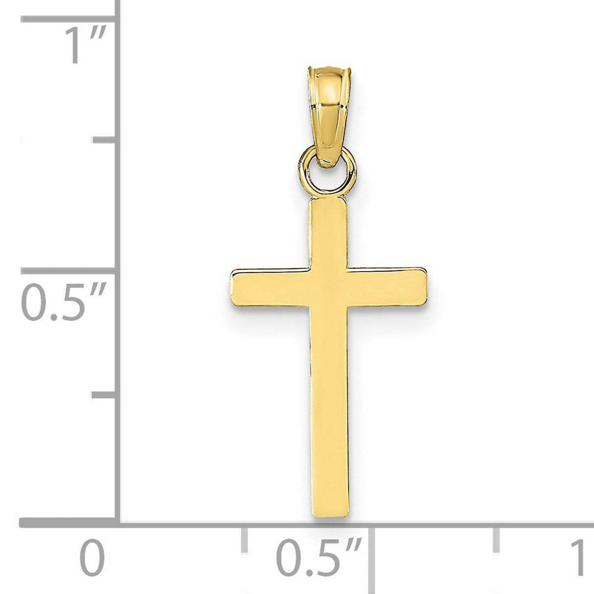10k Yellow Gold Cross Pendant with Sleek Minimalist Design, Unisex Religious Jewelry