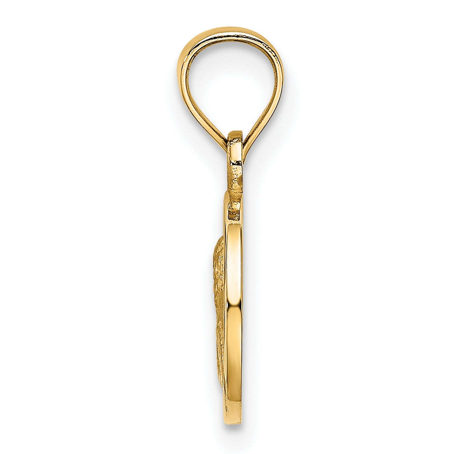 10k Yellow Gold Angel Pendant with Cherub Guardian Design, Religious Medallion Charm for Women