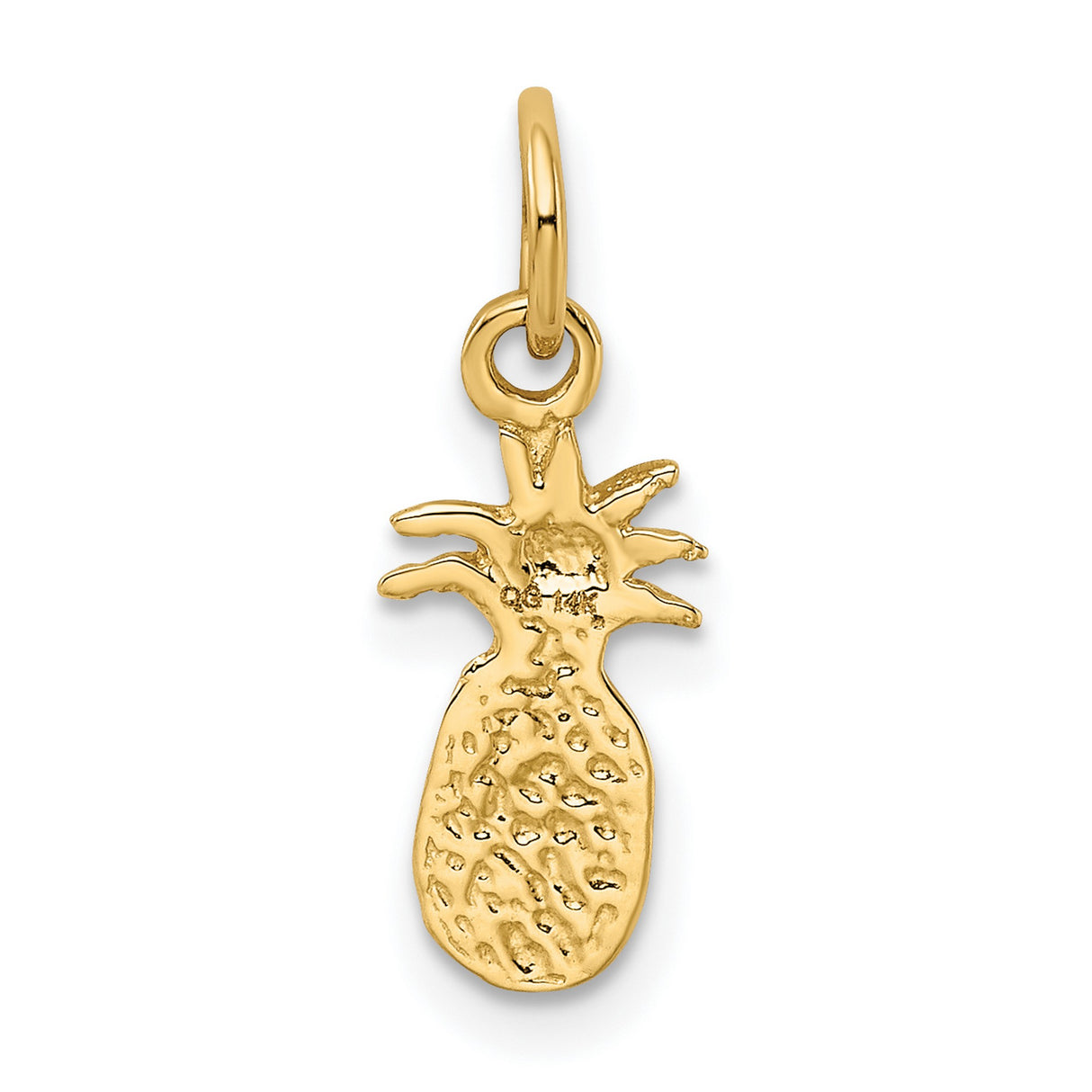 10k Yellow Gold Pineapple Pendant Charm with Tropical Fruit Design