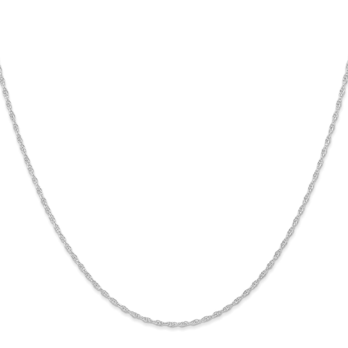 10K White Gold 1.15 mm Polished Chain Necklace, Solid