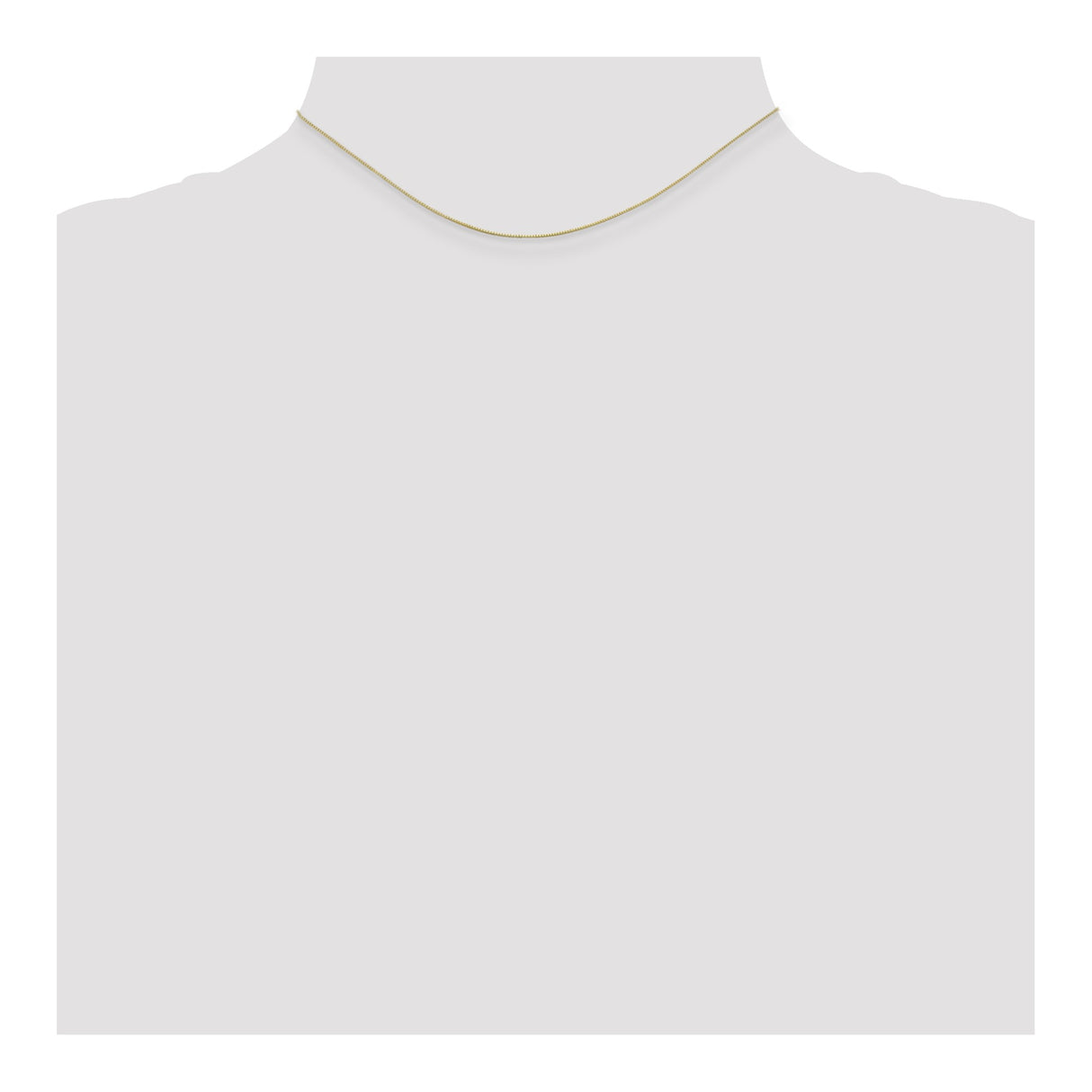 10K Yellow Gold 0.5 mm Box Chain Necklace, Polished detail view