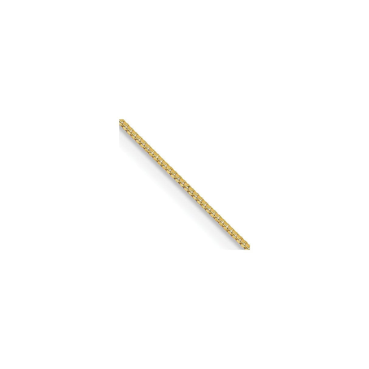 10K Yellow Gold 0.5 mm Box Chain Necklace, Polished detail view