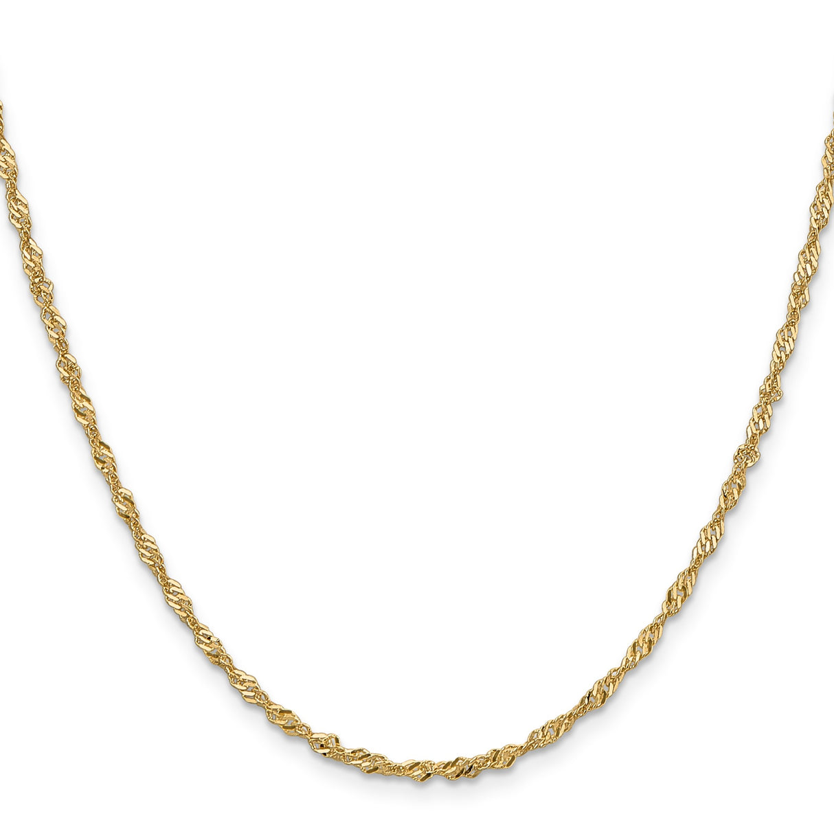 10K Yellow Gold 2 mm Singapore Chain Necklace, Polished
