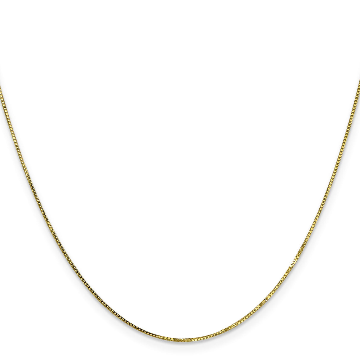 10K Yellow Gold 0.7 mm Box Chain Necklace, Polished