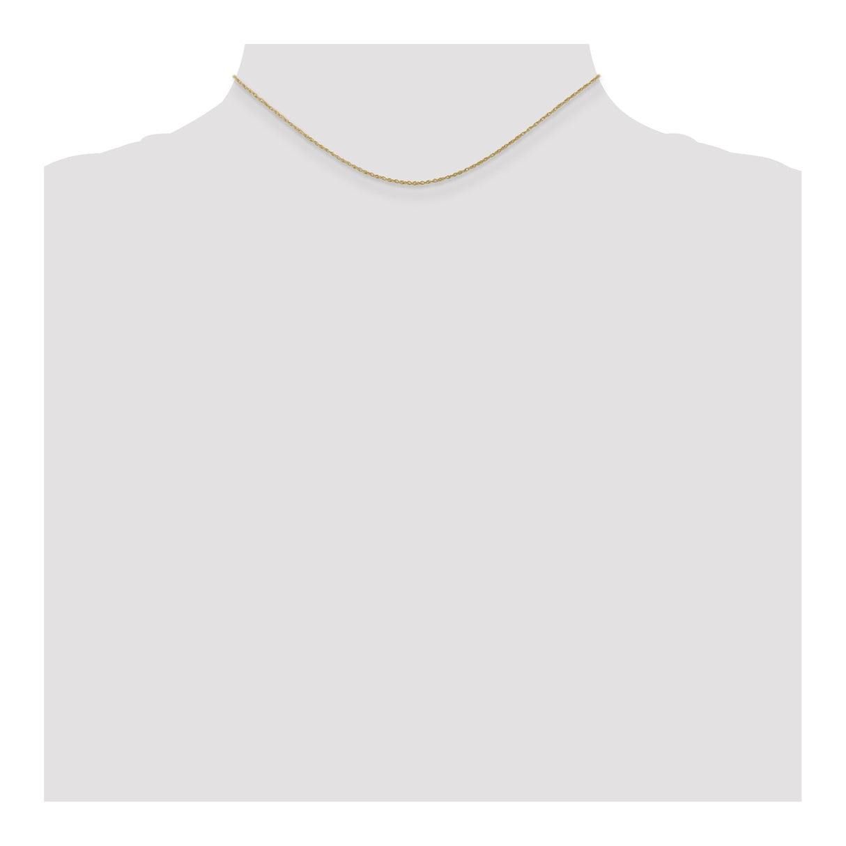 10K Yellow Gold 0.8 mm Rope Chain Necklace, Polished detail view