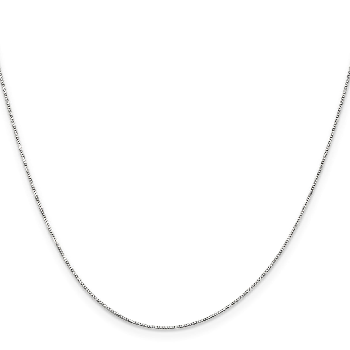 10K White Gold 0.5 mm Box Chain Necklace, Polished