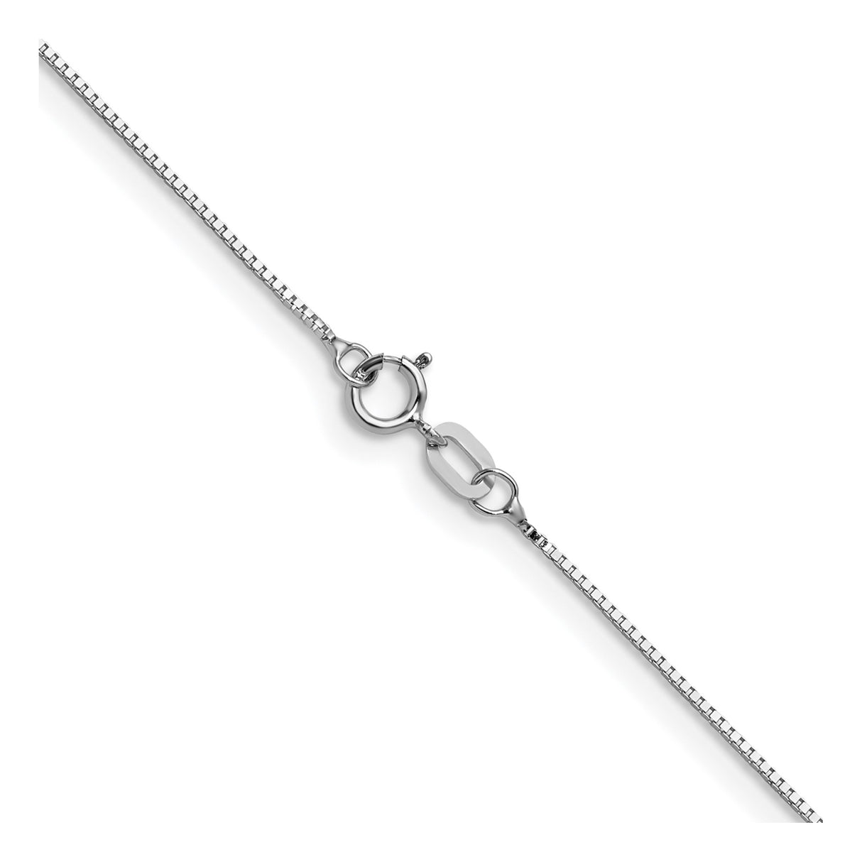 10K White Gold 0.7 mm Box Chain Necklace, Polished alternate angle