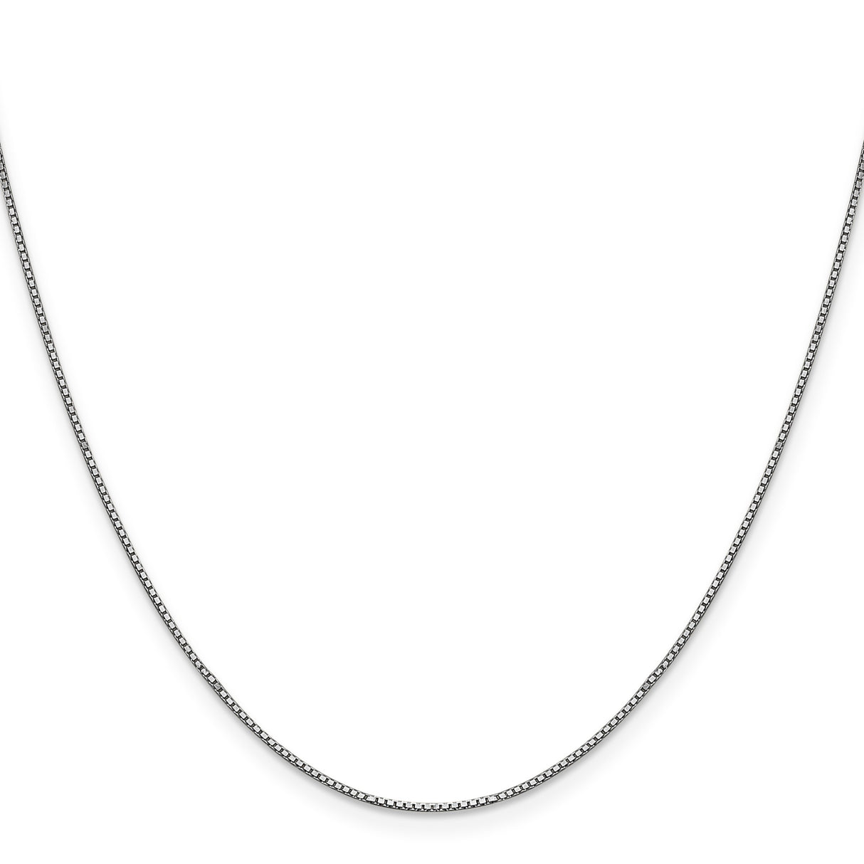 10K White Gold 0.9 mm Box Chain Necklace, Polished
