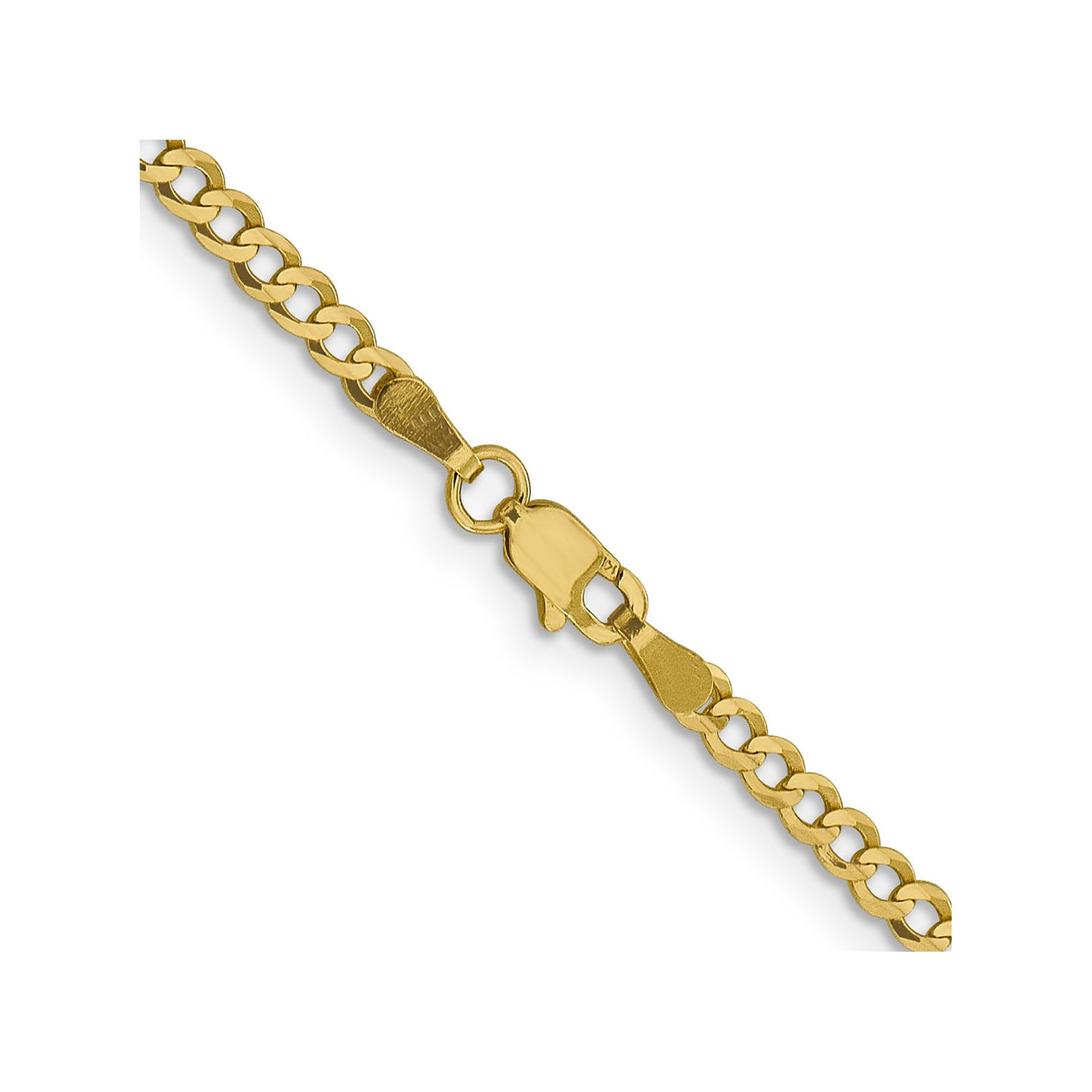 10K Yellow Gold 3.1 mm Polished Chain Necklace, Solid alternate angle