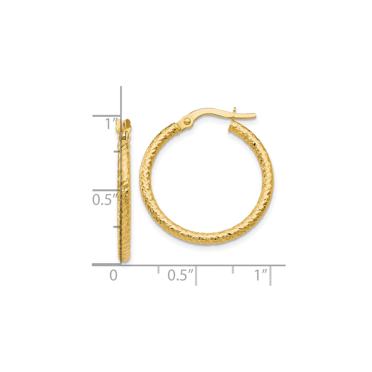 10k Yellow Gold Hoop Earrings with Diamond Cut Braided Design, Textured and Polished Finish