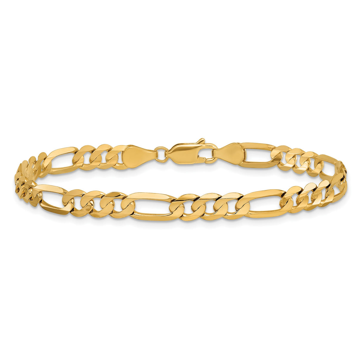 10K Yellow Gold 5.5 mm Figaro Chain Bracelet, Polished alternate angle