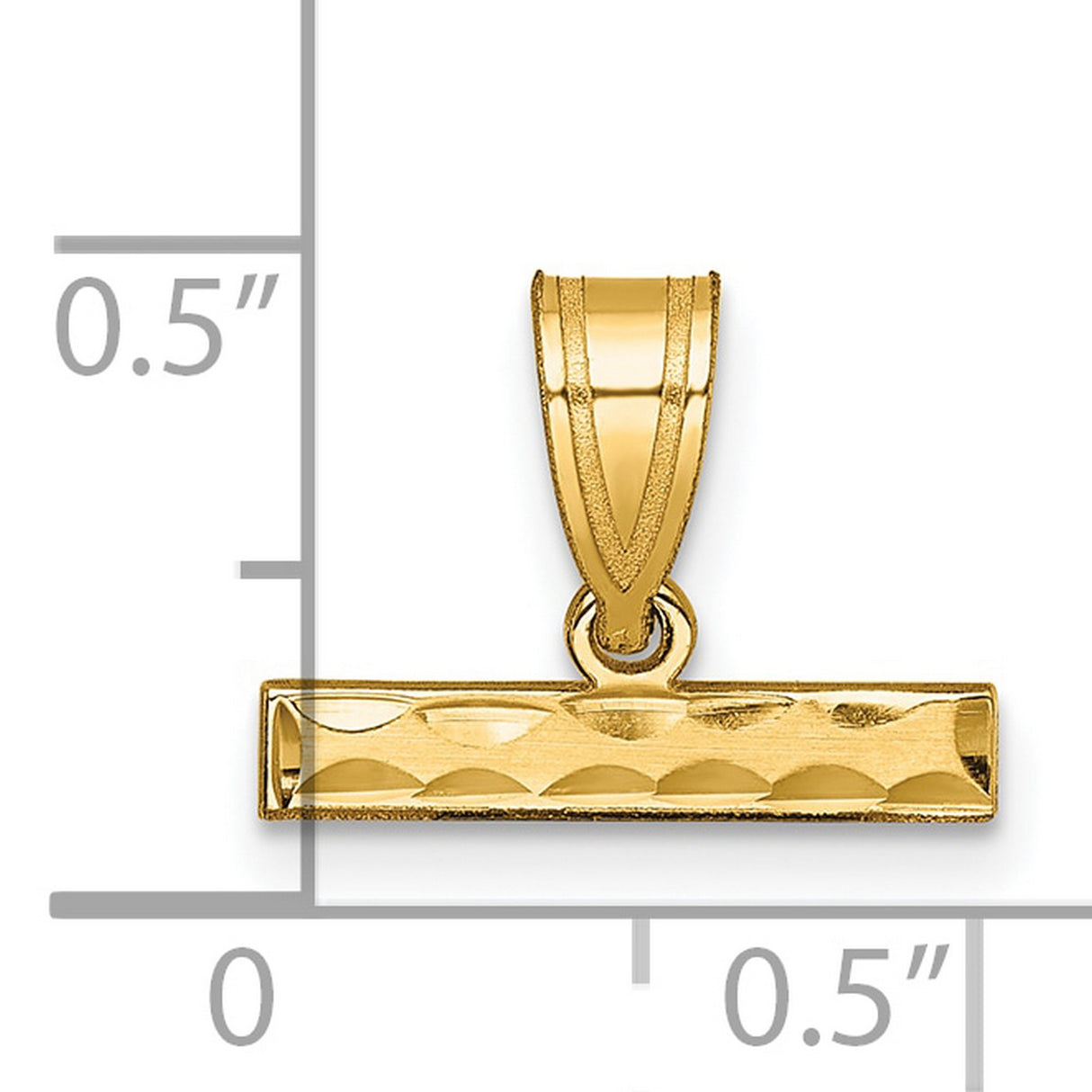 10k Yellow Gold T-Bar Pendant, Minimalist Polished and Textured Design, Unisex Jewelry