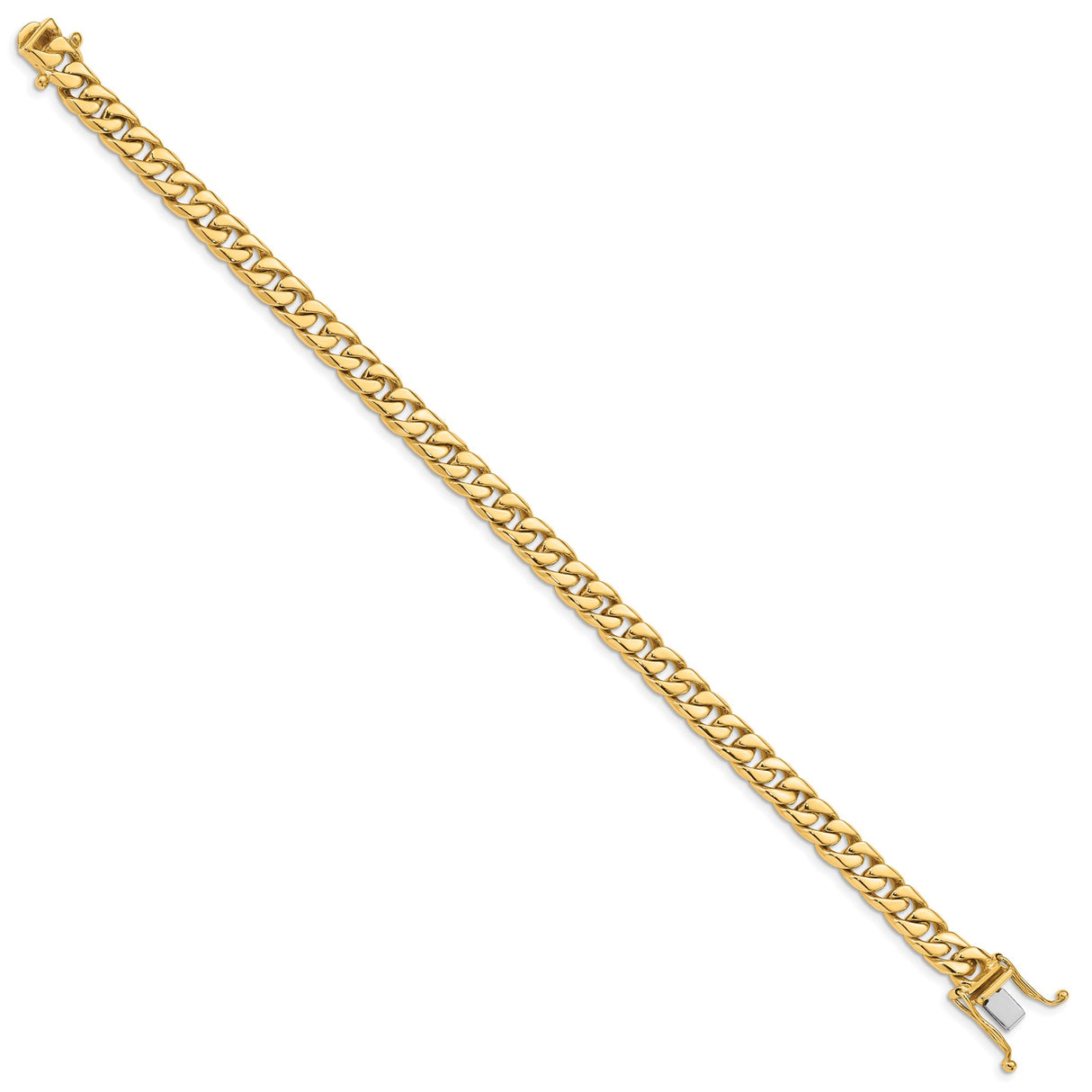 10K Yellow Gold 6.8 mm Curb Chain Bracelet, Polished