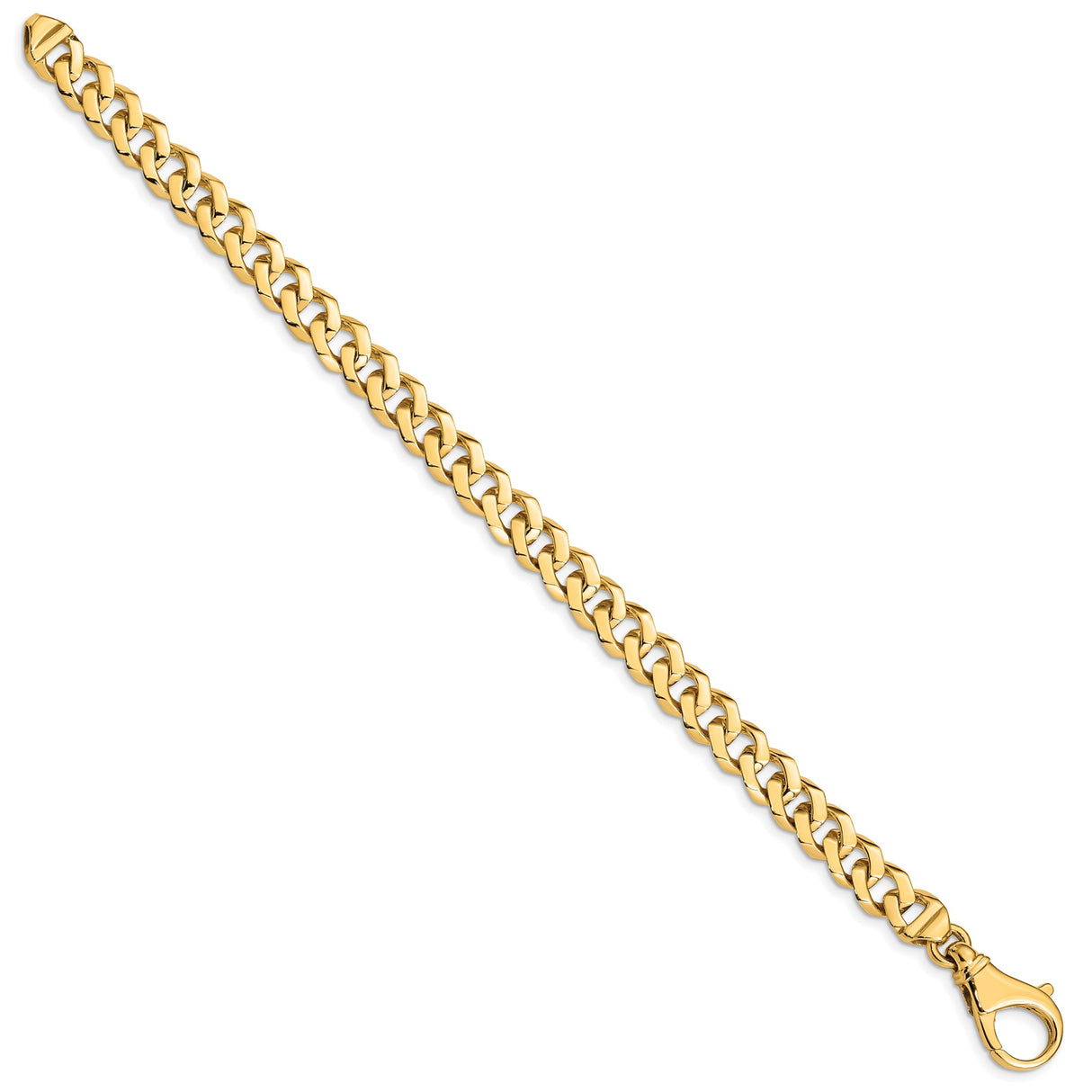 10K Yellow Gold 8 mm Polished Chain Bracelet, Solid