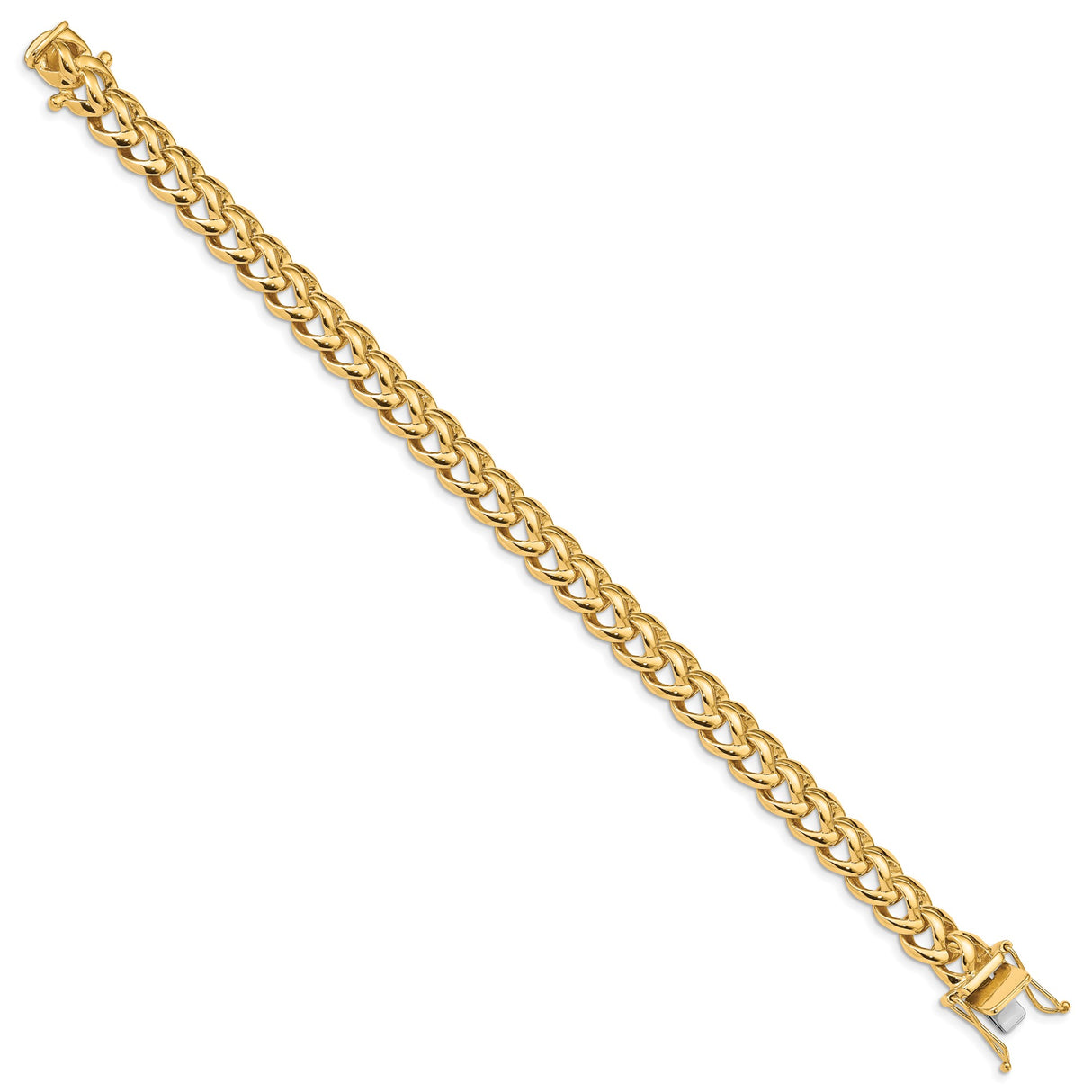 10K Yellow Gold 8.6 mm Polished Chain Bracelet, Solid