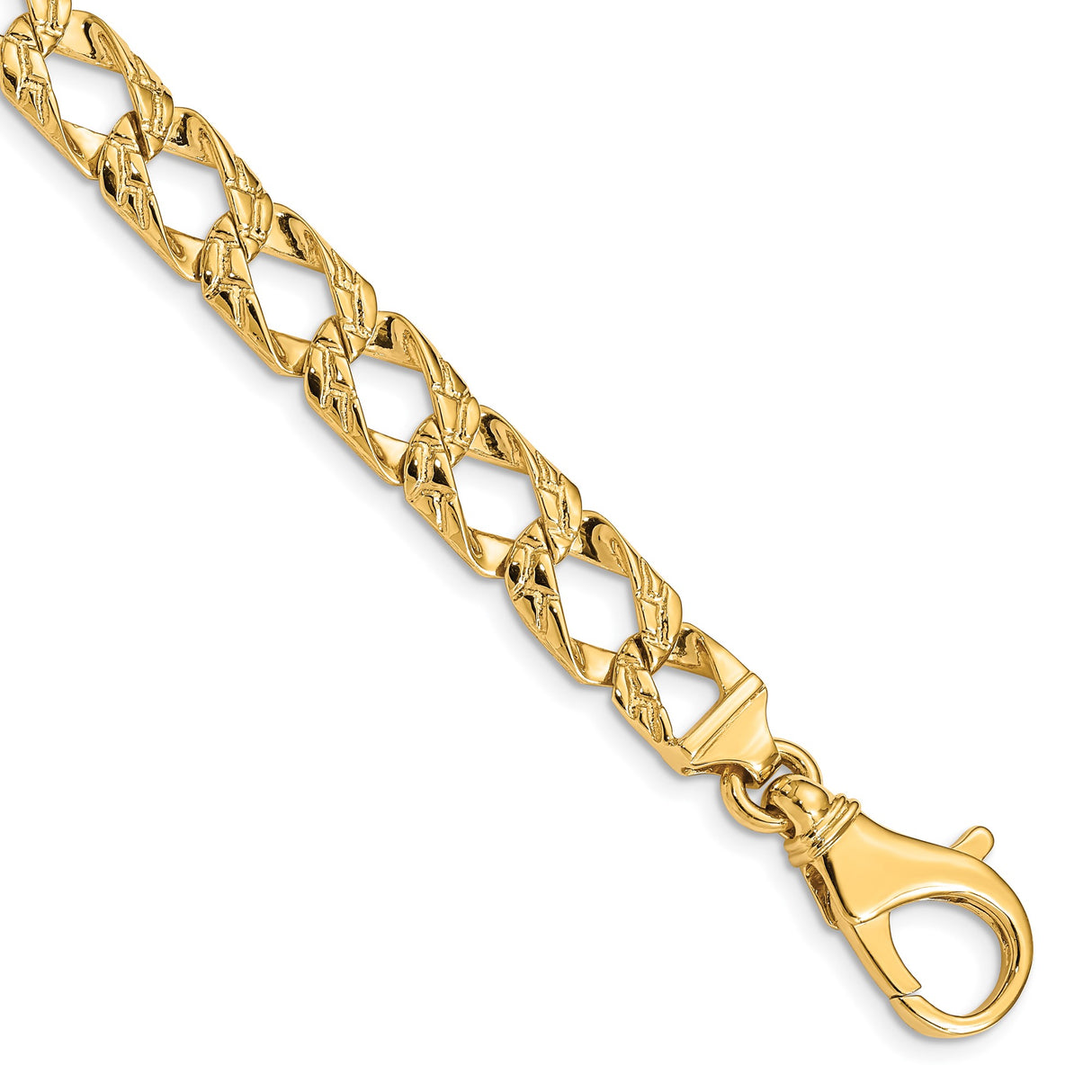 10K Yellow Gold 8.6 mm Polished Chain Anklet, Solid alternate angle