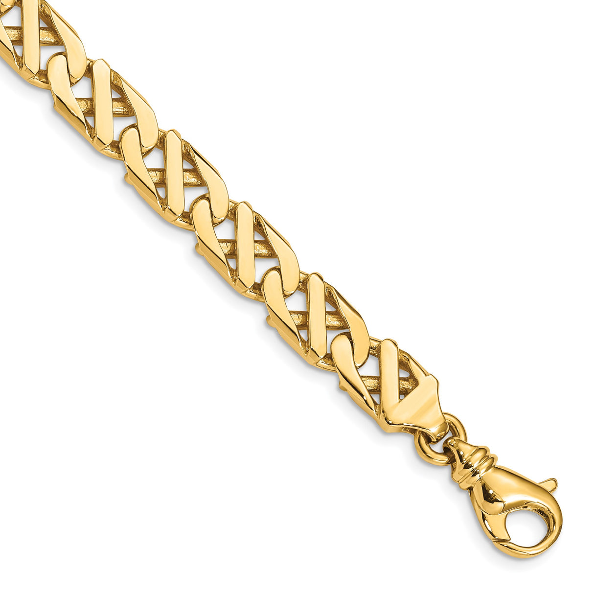 10K Yellow Gold 7.9 mm Polished Chain Bracelet, Solid alternate angle