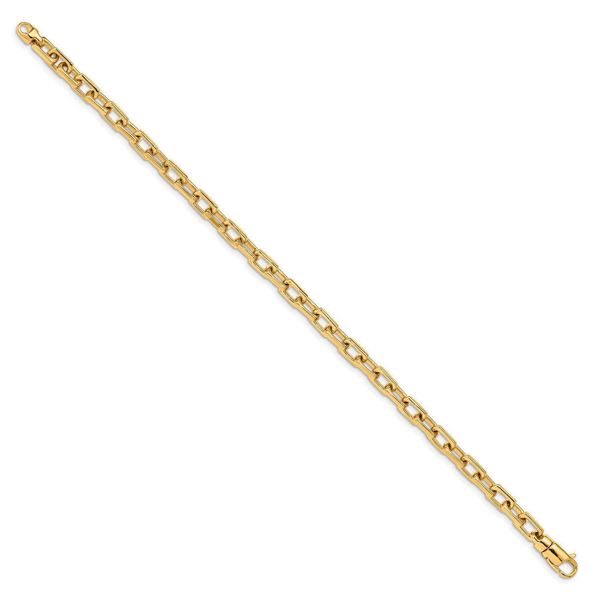 10K Yellow Gold 5 mm Polished Chain Anklet, Solid detail view