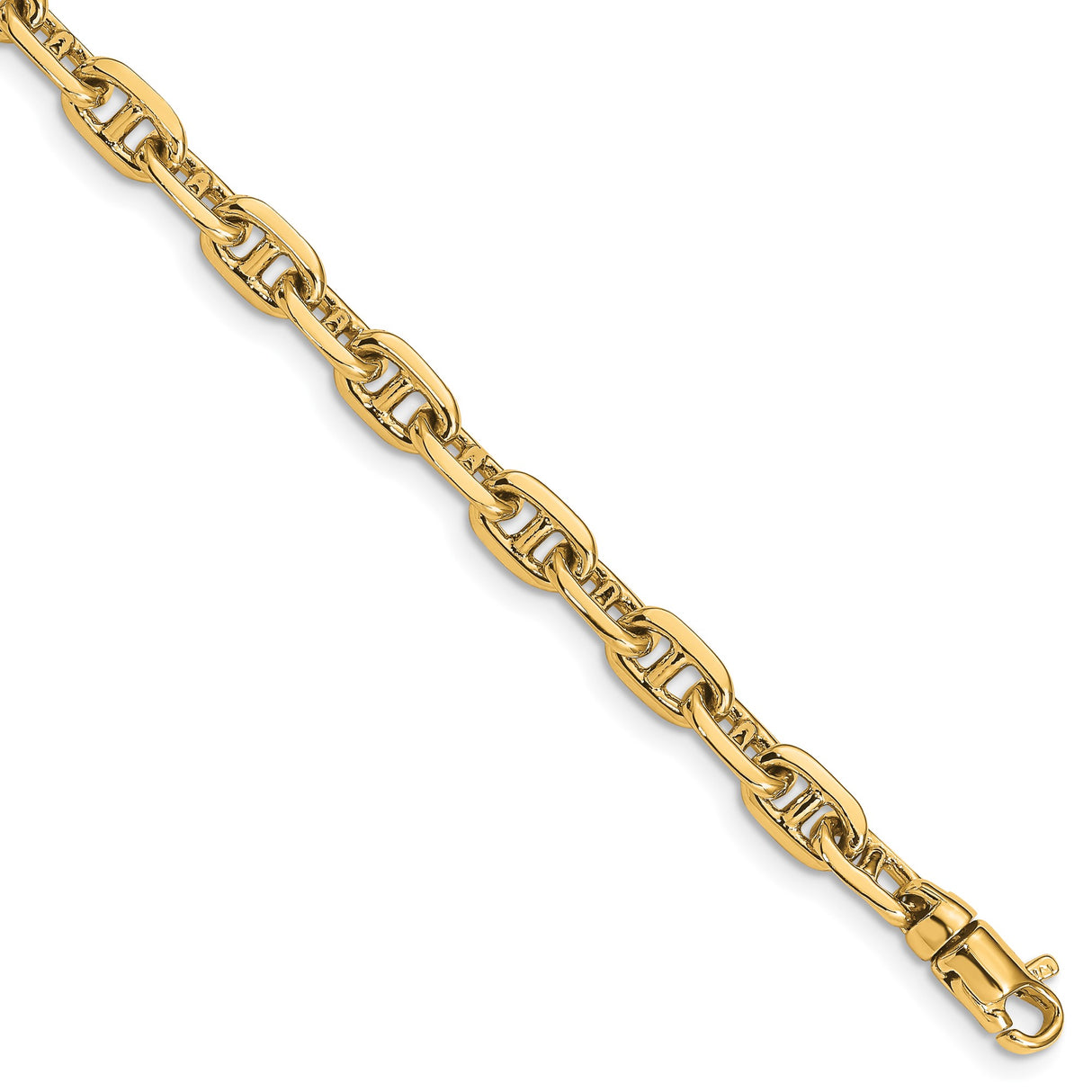 10K Yellow Gold 5.1 mm Polished Chain Bracelet, Solid detail view
