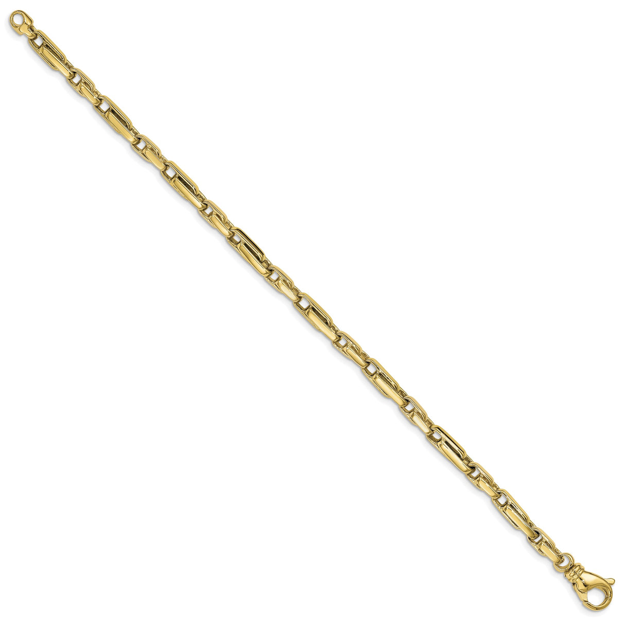10K Yellow Gold 5 mm Polished Chain Bracelet, Solid