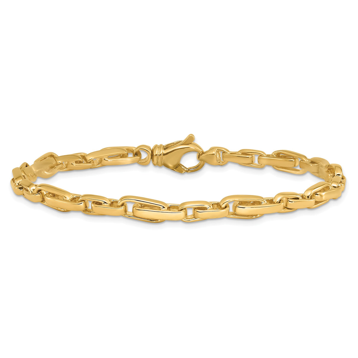 10K Yellow Gold 5 mm Polished Chain Anklet, Solid alternate angle