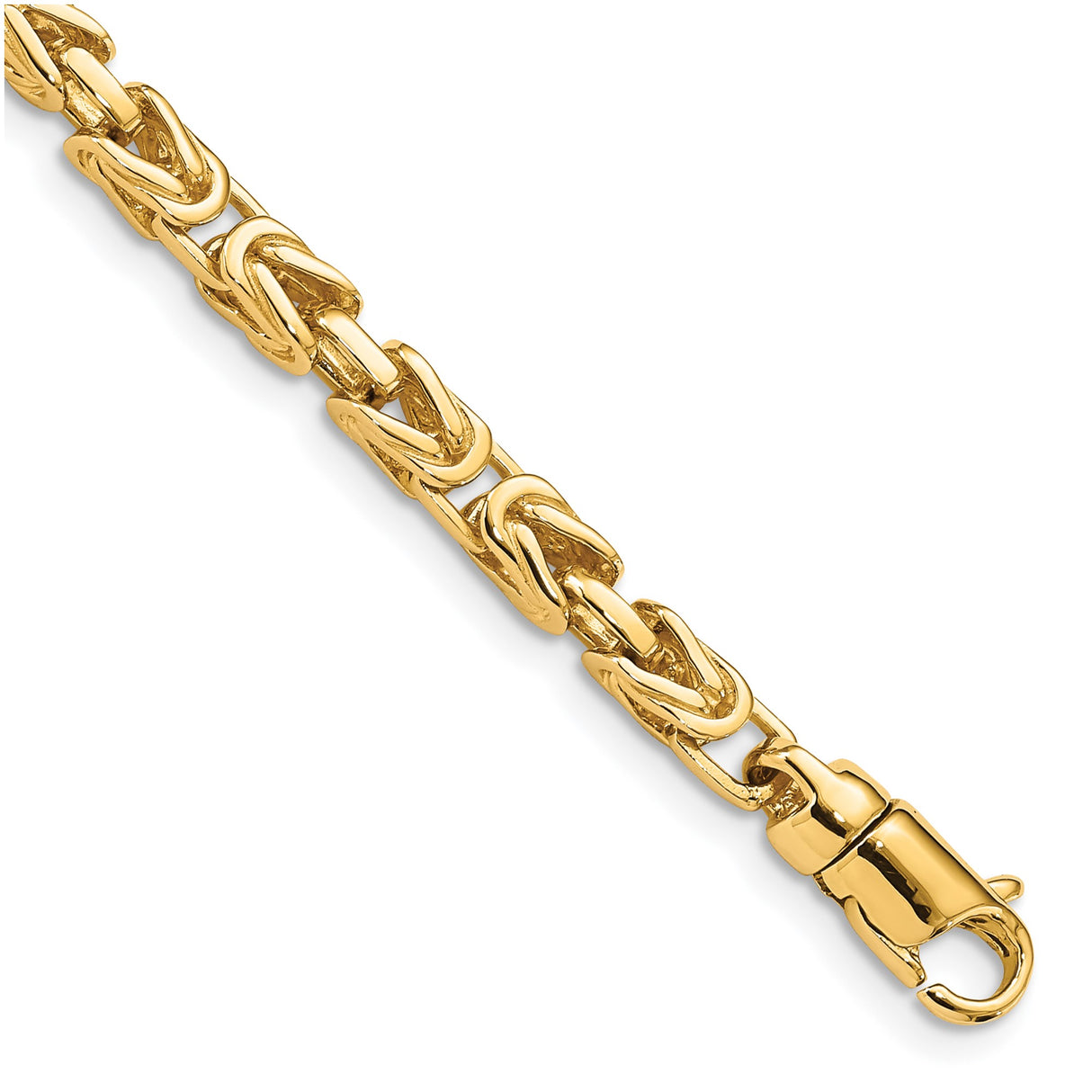 10K Yellow Gold 4.1 mm Polished Chain Bracelet, Solid alternate angle