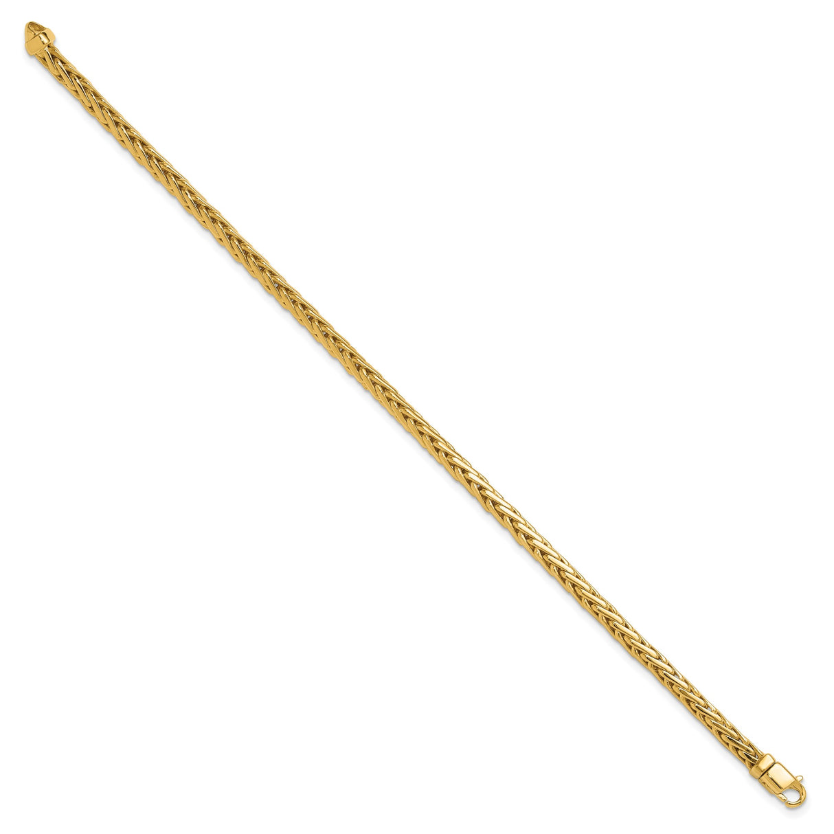10K Yellow Gold 4.4 mm Polished Chain Bracelet, Solid