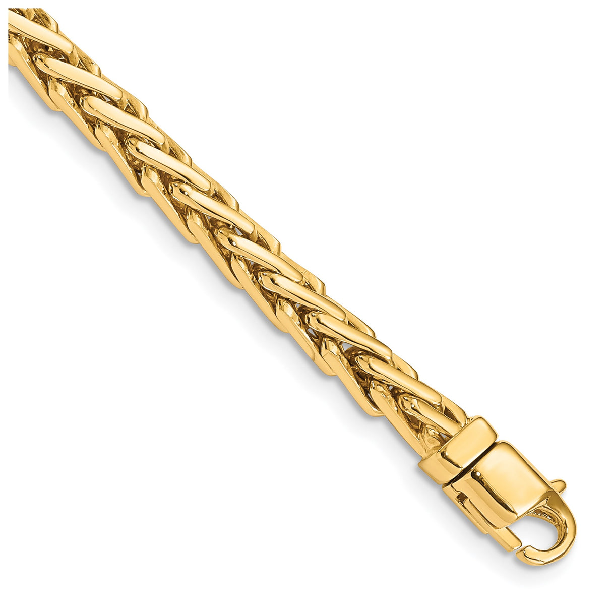10K Yellow Gold 4.4 mm Polished Chain Bracelet, Solid alternate angle