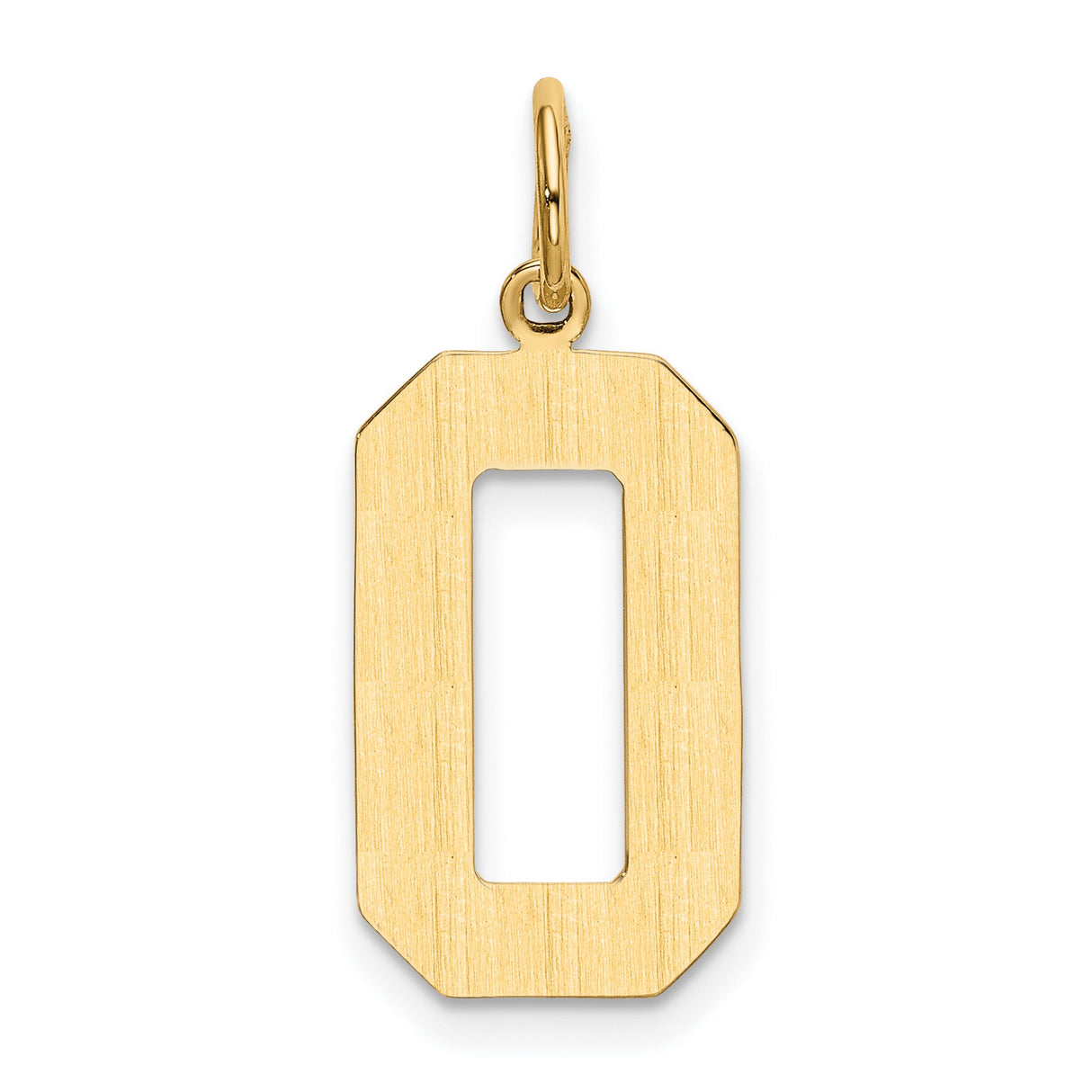 10k Yellow Gold Number 0 Pendant, Solid Zero Charm, Personalized Numeral Jewelry for Women or Unisex