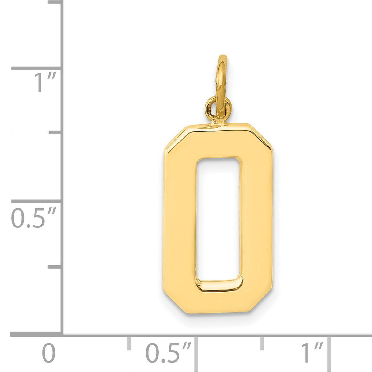 10k Yellow Gold Number 0 Pendant, Solid Zero Charm, Personalized Numeral Jewelry for Women or Unisex