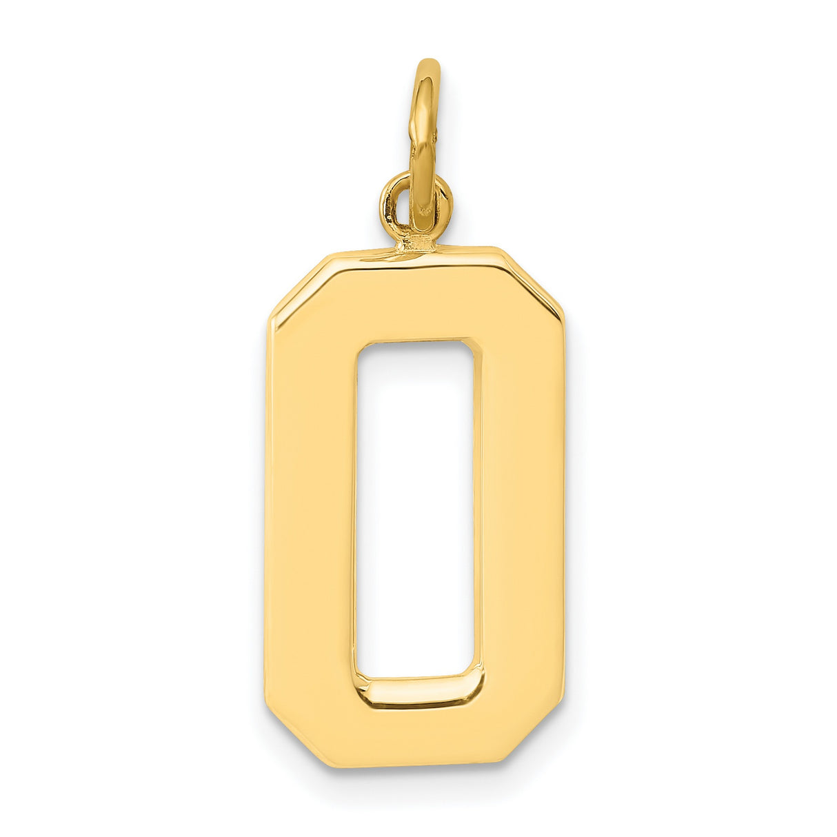 10k Yellow Gold Number 0 Pendant, Solid Zero Charm, Personalized Numeral Jewelry for Women or Unisex