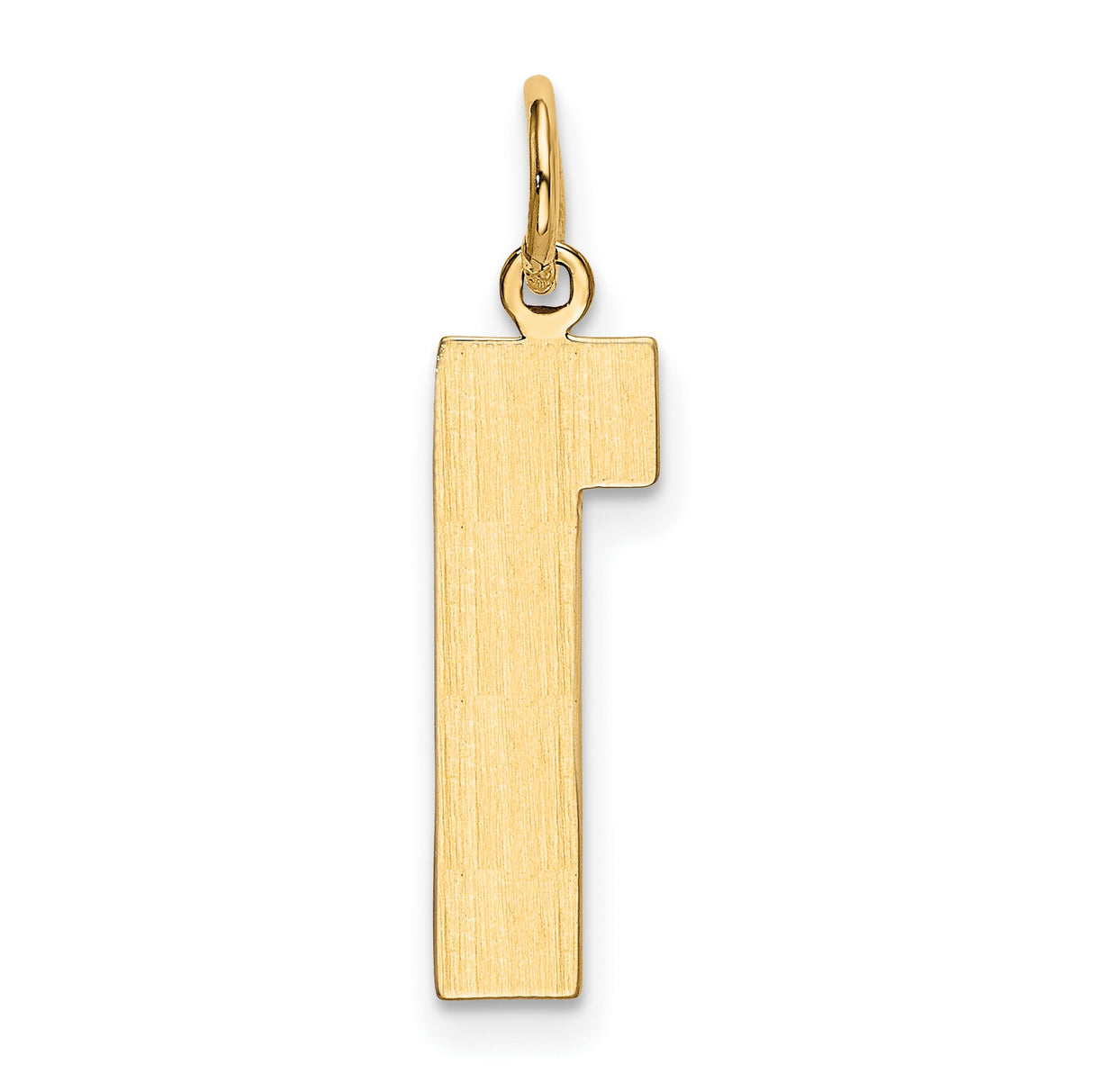 10k Yellow Gold Number One Pendant Charm, Sleek Polished Numeral Symbol for Men or Women