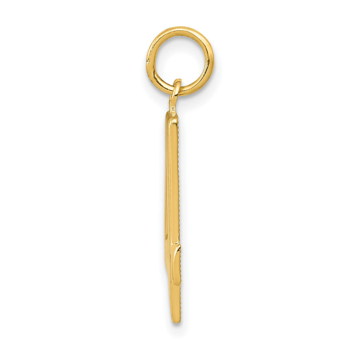 10k Yellow Gold Number 4 Pendant, Solid Gold Numeric Charm for Men or Women