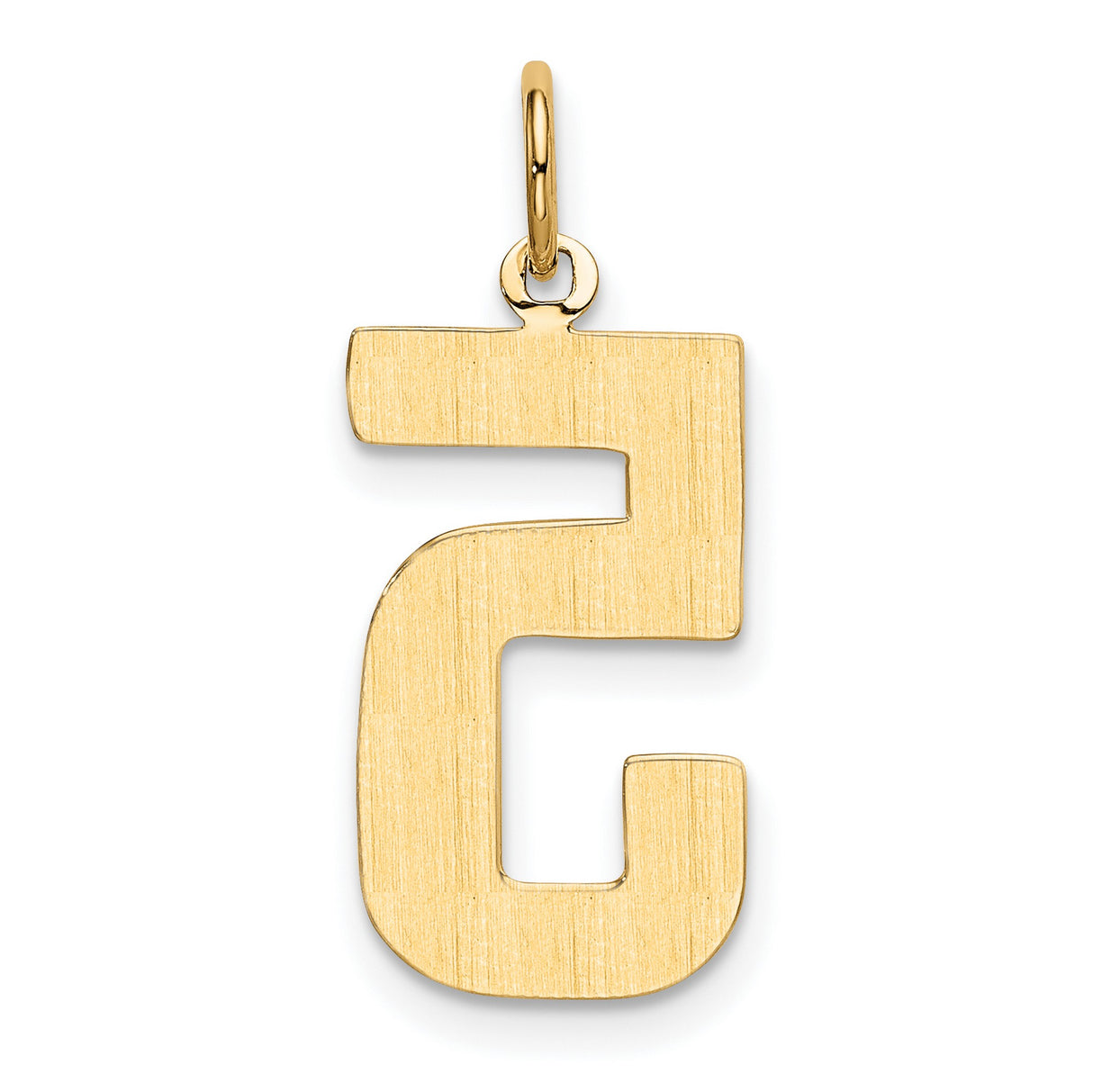 10k Yellow Gold Number 5 Pendant Charm, Polished Unisex Lucky Symbol Jewelry