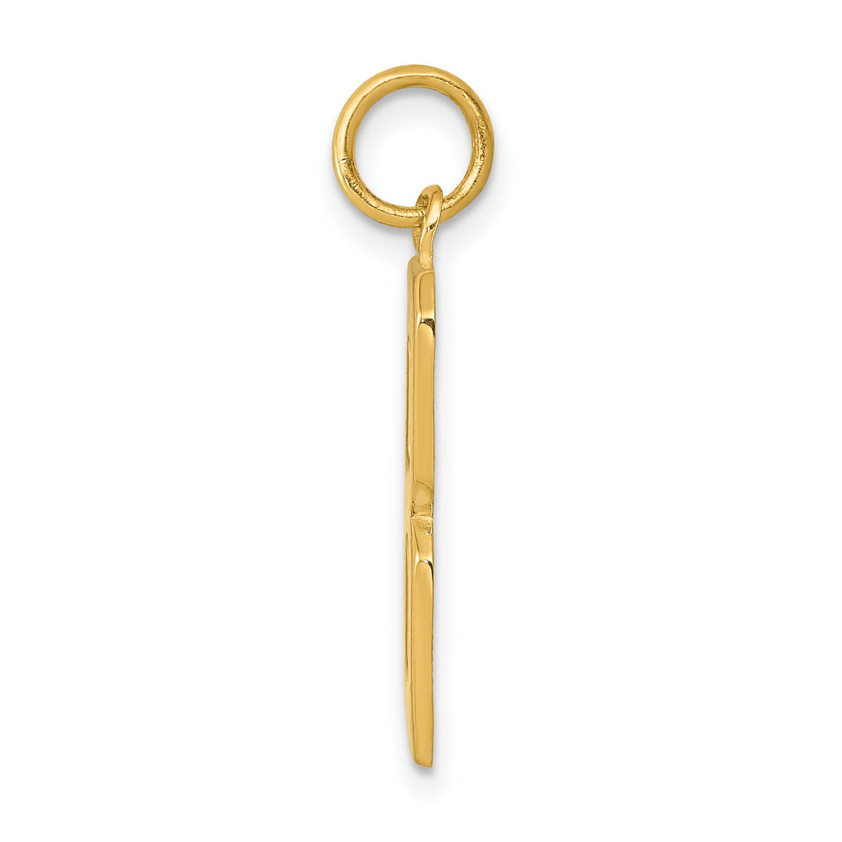 10k Yellow Gold Number 8 Pendant Charm, Polished Block Design, Symbol of Strength and Luck