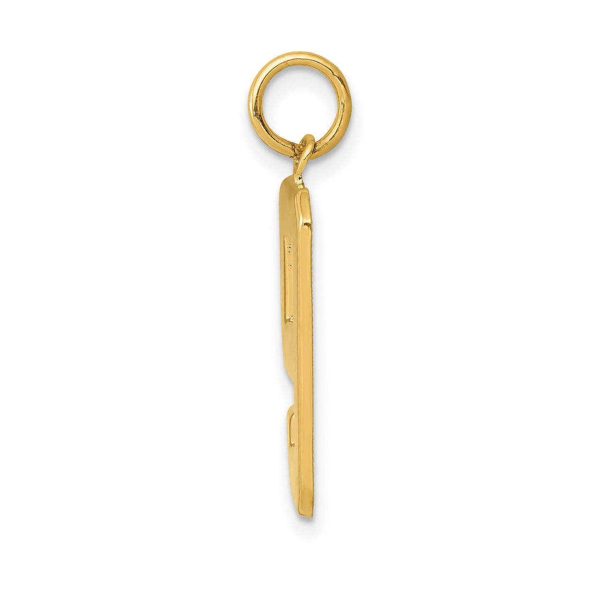 10k Yellow Gold Number 9 Pendant, Bold Polished Numeric Charm, Unisex Sports Jewelry