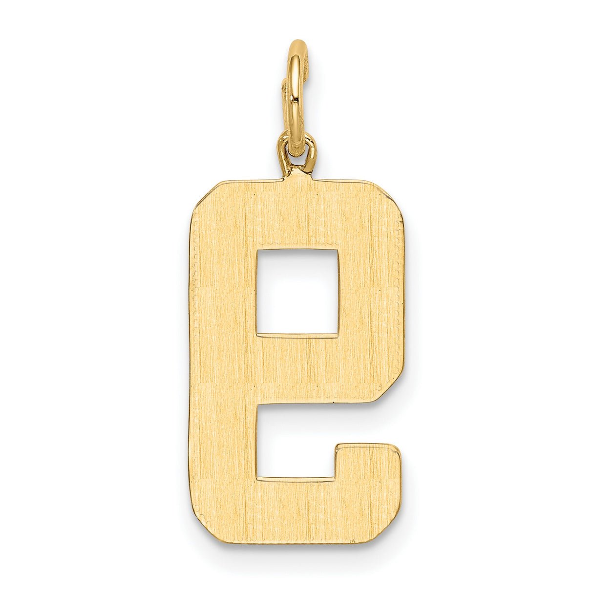10k Yellow Gold Number 9 Pendant, Bold Polished Numeric Charm, Unisex Sports Jewelry