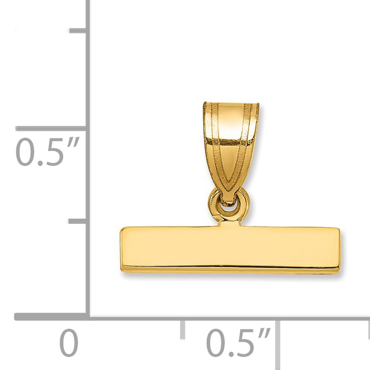 10k Yellow Gold Bar Pendant, Rectangular Vertical Charm, Minimalist Polished Design for Women or Unisex