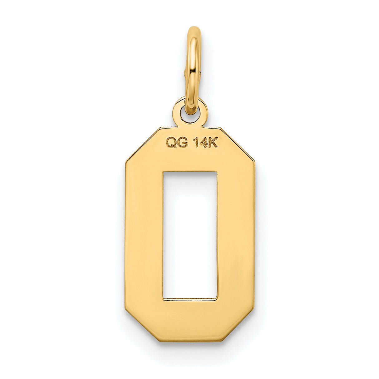 10k Yellow Gold Letter O Pendant, Textured Finish with Polished Edges, Unisex Initial Charm
